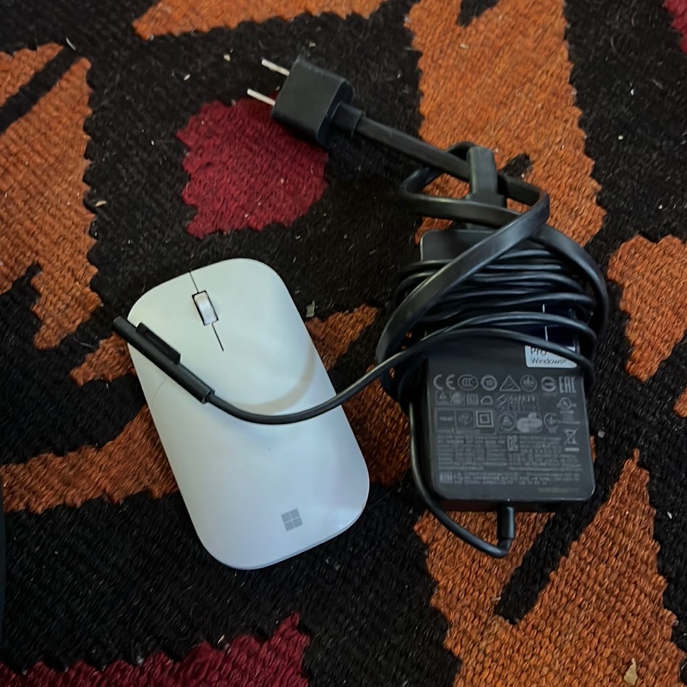 Microsoft surface pro charger and mouse